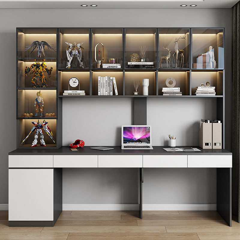 lw0书桌书架一体桌轻奢电脑桌家用实木办公桌简约现代台式卧室小,淘宝优惠券,粉丝福利购,淘宝优惠卷