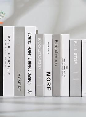 现代简约北欧书房样板间客厅摆设拍摄道具书摆件假书书装饰品