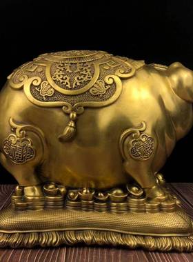 铜猪财猪存钱罐DIK生肖发意创摆件家具客厅工猪艺品