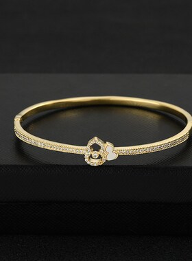 简约设计真金电镀微镶满钻葫芦手环女轻奢气质感百搭手镯手饰潮