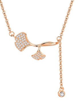 925银小杏运项链锁骨链女幸运有你新款轻奢小众设计感送朋友礼物