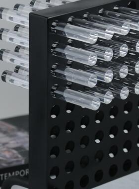 现代简约黑色金属亚克力插孔屏风摆件售楼处样板间客厅桌面装饰品