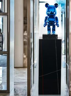 JRI大理石底座爵士白岩板石石客视厅柱电柜落地展示台轻奢墩雕塑