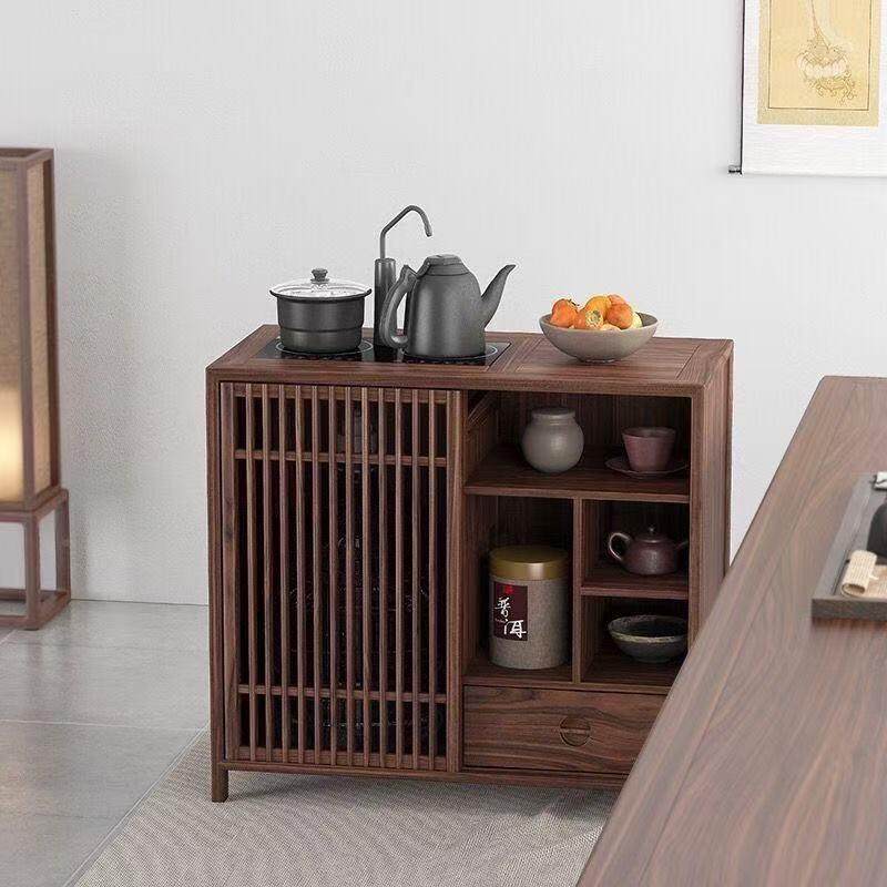 新中式老FNC实木茶水柜桌边柜黑胡桃木茶室餐边柜榆木垒烧水柜茶,淘宝优惠券,粉丝福利购,淘宝优惠卷