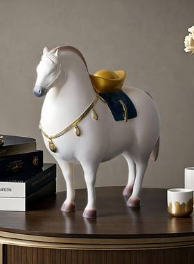 新式招财马上摆AMQ有钱陶瓷摆件客中酒柜电视柜办公室厅件装饰品