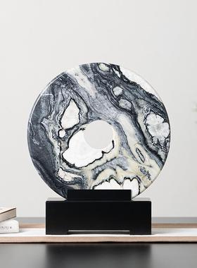 高档轻奢天然理石同RZB-2640间心圆玉扣装饰品大样板房书摆房电视