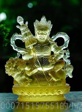 正品禅乐佛艺纯手工传密术宗古代彩艺色玻璃宝天王佛像和尚小藏工