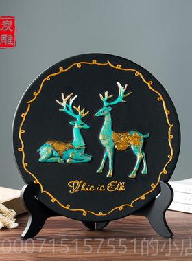 正品客金乌炭现雕欧ins风代家居摆件厅电视柜玄关装北饰品创意礼