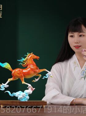 正品大明铜匠马踏飞马摆件客厅公领导装饰公司开业商务乔室迁燕办