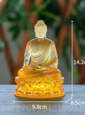 高档古法琉璃汉传宝佛佛像释迦牟尼佛三药像师佛阿弥陀佛祖如来佛