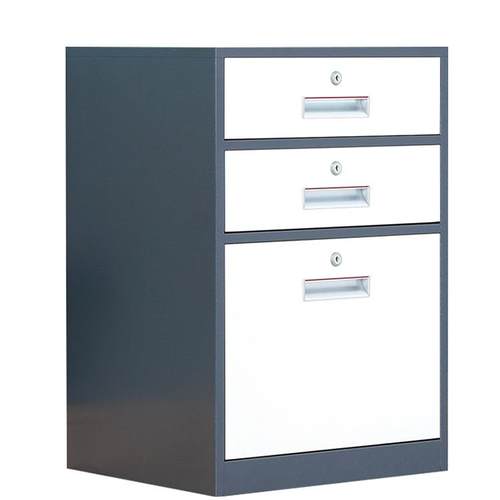 铁皮文件柜密码矮柜办公室桌下活动抽屉柜资料收纳带锁储物小柜子 - 图3