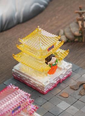 唐小糖国潮古楼风小灯客厅桌面家居装饰品树脂小摆件小玩具微景观