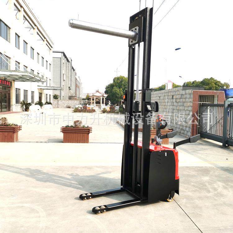 滚筒式单轴全电动堆高车电动上升下降手摇滚轮滚筒升高搬运叉车,淘宝优惠券,粉丝福利购,淘宝优惠卷