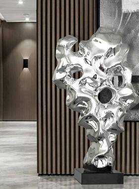 FS抽像工艺品现代约店大厅大酒型落摆件树脂电镀玄关装地饰品软简