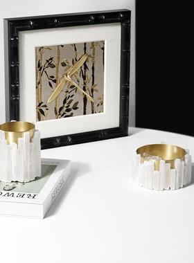 简约水晶蜡烛杯烛台晶石条花器酒店设计空间室内桌面花瓶装饰摆件