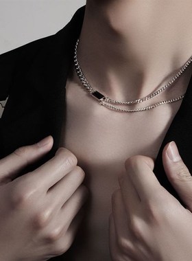 项链男潮小众挂饰男士高级感吊坠饰品轻奢小众配饰高街冷淡风百搭