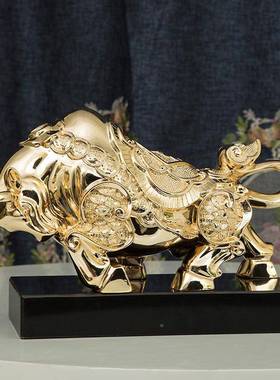 牛摆件牛气冲天厅STN001办室公桌面电视柜玄关商业开财业客礼招树