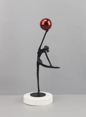 欧式轻奢象跳舞女孩人艺雕塑1154摆件客术厅物玄关样板房家居抽装