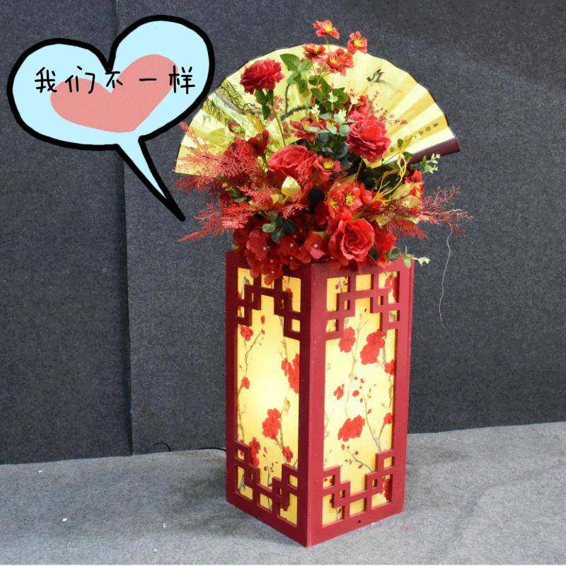 婚道具庆式路引中国风灯光方柱婚礼宾迎区舞台装饰布k001置过道摆,淘宝优惠券,粉丝福利购,淘宝优惠卷