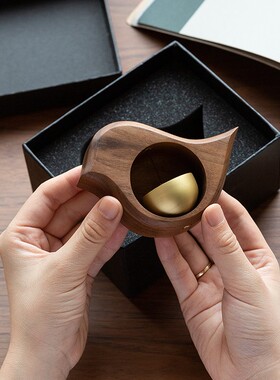 乔迁礼物新居暖房搬家创意礼品吸门式风铃黑胡桃实木日式入户门铃