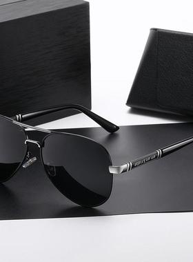 金属树脂偏光太阳镜男士司机开车眼镜男墨镜日夜两用变色镜蛤蟆镜