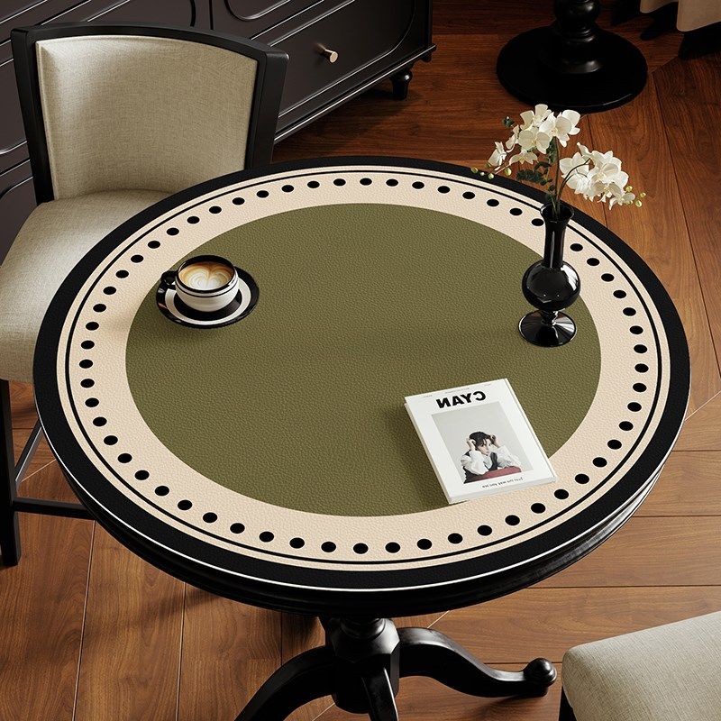 圆桌垫法式小圆桌餐桌布防水防油免洗桌面保护垫子高级感茶几台布,淘宝优惠券,粉丝福利购,淘宝优惠卷