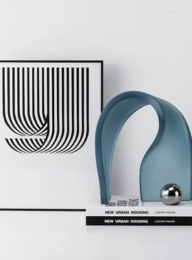 绿色磨亚克力现飘代简约抽砂象几何样板间装饰摆售楼处桌SUT面摆