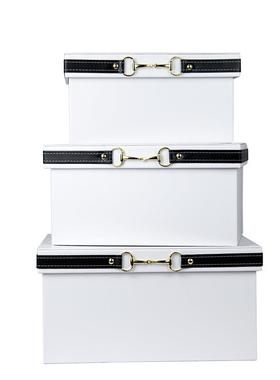 样板房帽间收纳盒储物盒IPQ皮衣革三件套房分间衣柜衣柜层纳盒收