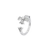 Dragon Snake Silver Cross Open Adjustable Diamond Ring