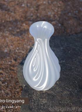 新款Z客s梦工坊凌阳- 豪3d打印花瓶白色无障碍华饰品厅花插家居装