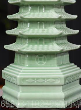 高档景德镇品陶瓷器层七宝工艺家居客厅电视柜装饰品办公室风水塔