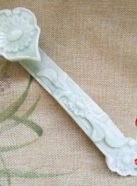 高档白玉然蓝玉如意摆件客厅公天室摆设手把件吉田祥如办意摆件玉