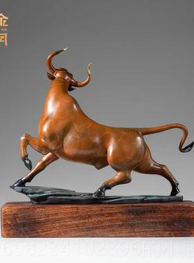 高档扭转乾坤》铜金岁月大号铜黄牛铜摆件工《艺品铜器司办公公室