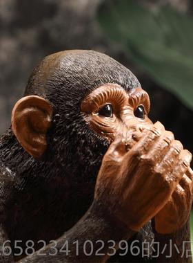 高档欧式动物装饰摆艺件猩仿真大猩咖啡厅吧办公室复古怀酒旧树脂