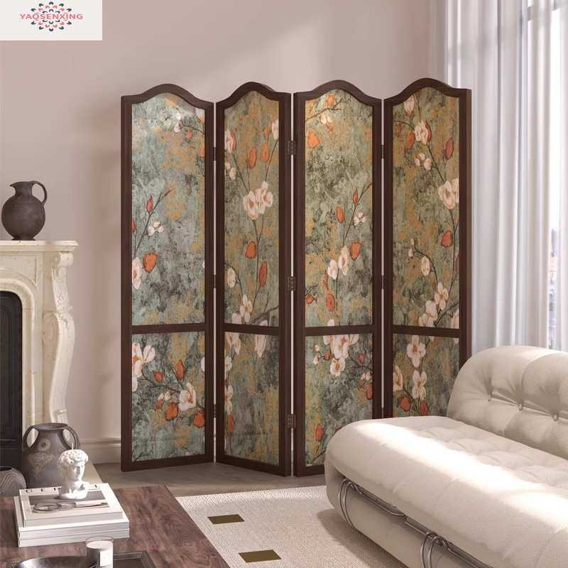 美式复古实木折叠屏风入户现代客厅玄关遮挡移动背景墙装饰折屏,淘宝优惠券,粉丝福利购,淘宝优惠卷