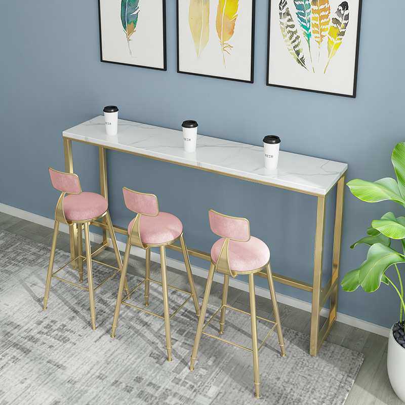 北欧实木靠窗长条小吧台桌家用大理石靠墙奶茶店吧台高脚桌椅组合,淘宝优惠券,粉丝福利购,淘宝优惠卷