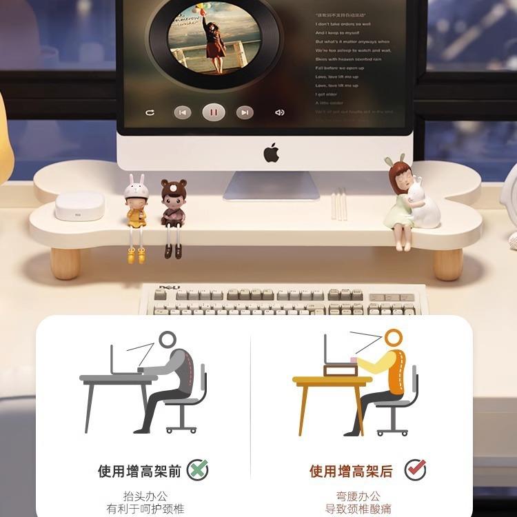 台式电脑增高架显示器屏幕支架办公室桌面置物架笔记本垫高收纳架 - 图0