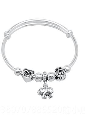 高档99纯银手炼古女性闲时尚气质休民族风格大象9泰纯银覆手炼作