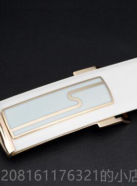 正品2023新款时真皮男士韩版腰白色皮男潮休带闲百搭牛皮白尚色带