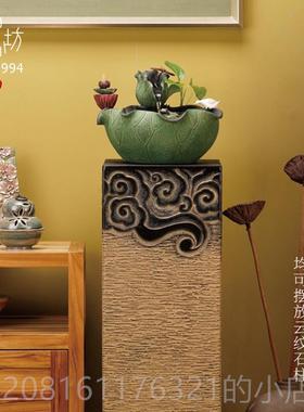 正品匠心坊中式石柱纹展柱仿古落地摆示关件云客厅玄庭院复古装饰