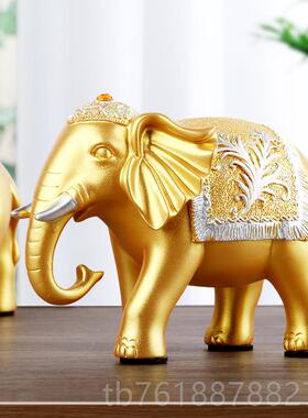正品招财创大象摆件一对家居客厅饰酒柜装意品摆设办公室桌面轻奢
