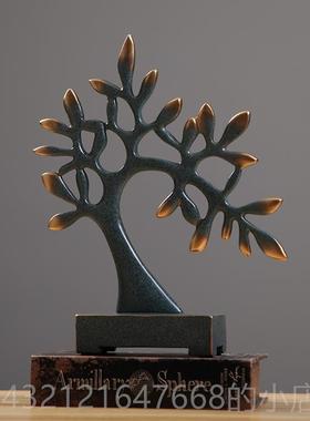 高档北摇钱树摆件招财家居厅酒柜装饰欧品玄关电客柜摆设创意发视