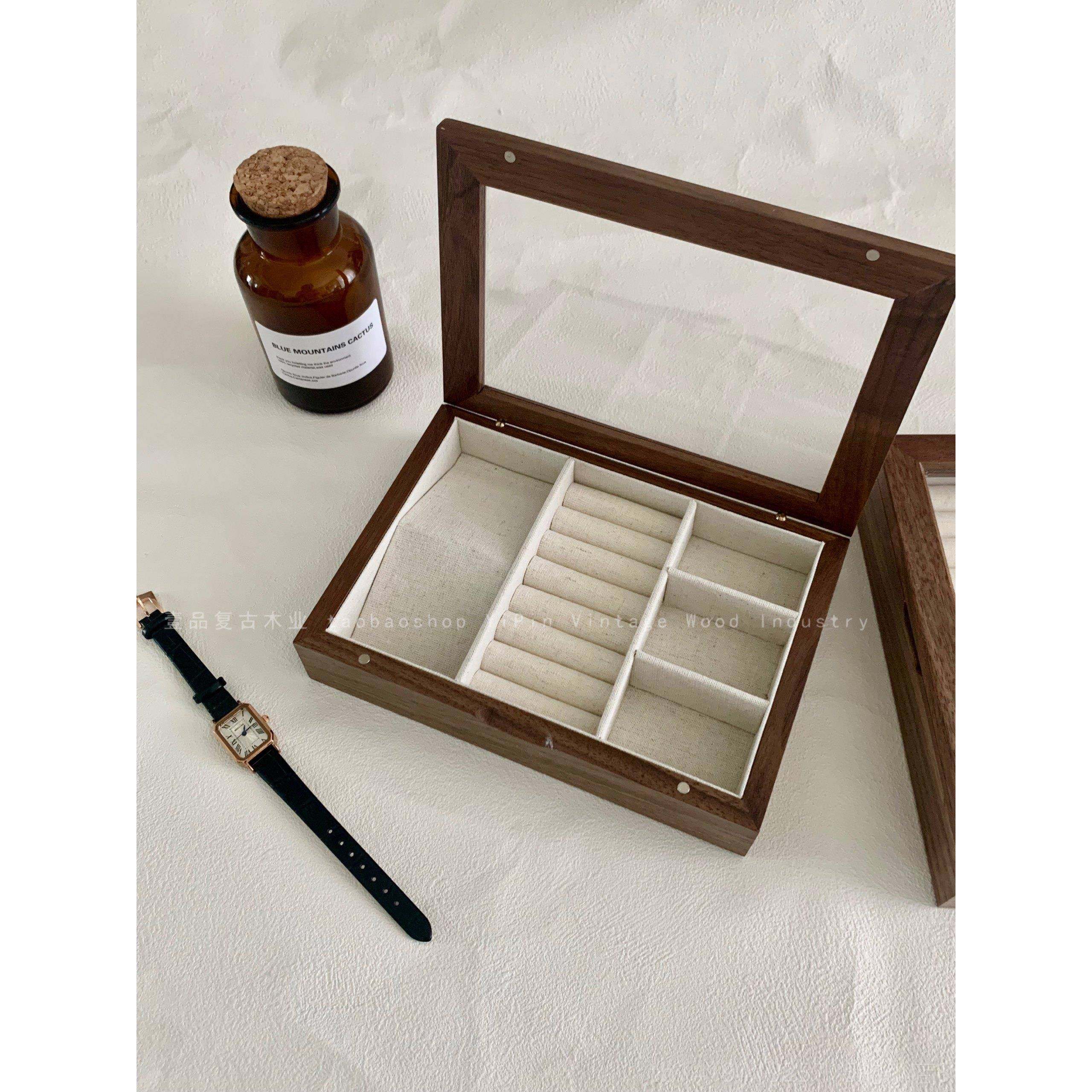 正品桃古实复木首饰盒胡木收纳盒戒指麻布内饰品盒衬陈列道具展示,淘宝优惠券,粉丝福利购,淘宝优惠卷