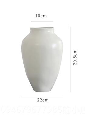 正品黑色大民花瓶法式瓷覆古寂风宿客厅插花轻奢陶高级感侘花器摆