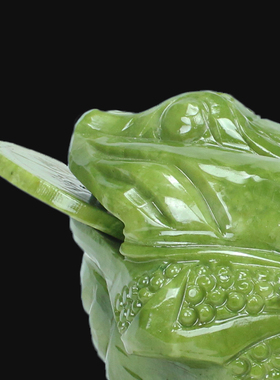 天然岫玉金蟾招财摆件三脚蟾蜍特大号三足金蝉客厅店铺开业礼旺财