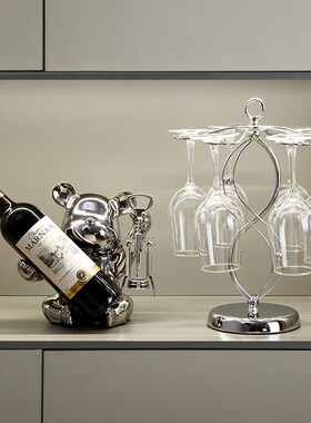 轻奢高档红酒杯杯架摆件现代家居饰品餐厅高脚杯酒柜装饰品高级感
