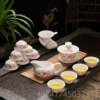 New Deccan white porcelain Kung Fu tea set tea home guest simple ceramic cover bowl cup teapot travel party