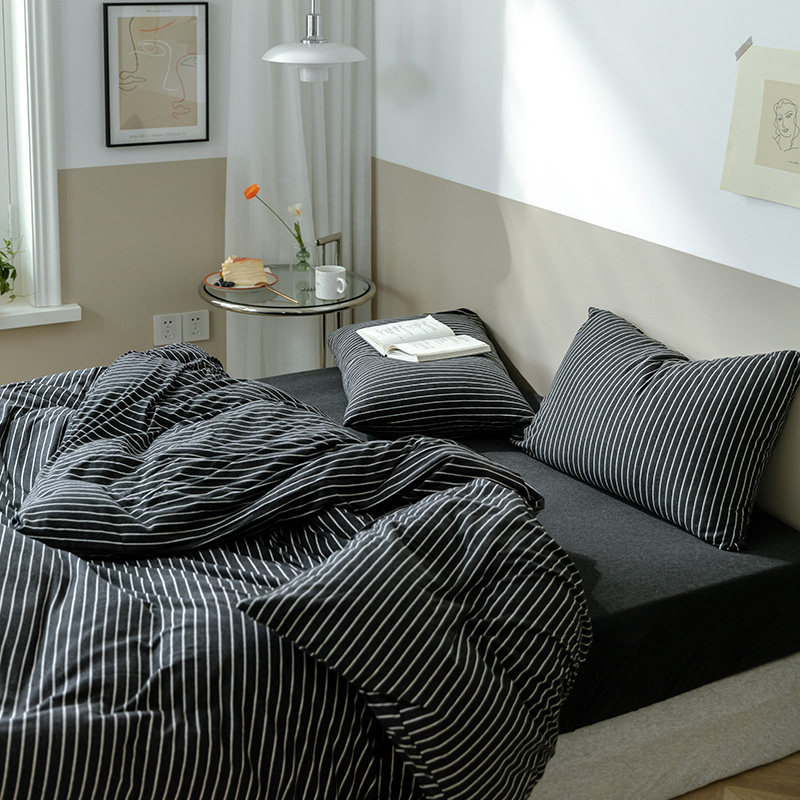 日式天竺棉四件套针织棉纯棉全棉亲肤裸睡床单被套宿舍三床上床笠,淘宝优惠券,粉丝福利购,淘宝优惠卷