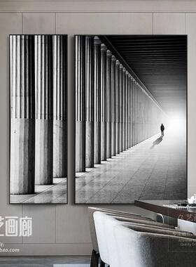 工风建筑ZXGM-16装饰画客厅挂画计设书房办公室壁画现代空间师简
