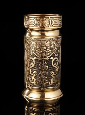 家居装饰铜龙图香筒家长款香桶立式插香筒摆件堂xt810香用工满艺